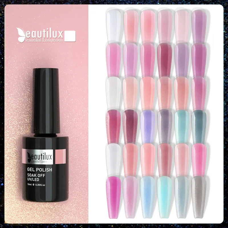 Beautilux Primer Rubber Matte Top Coat Milk Base For Nails Nail Polish Soak Gel UV LED Gels Nail Varnish Lacquer Nails Art 10ml