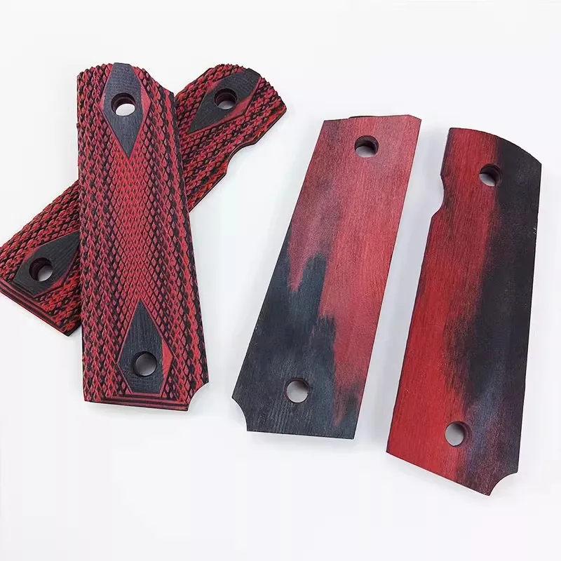 2ชิ้นยุทธวิธีปืนพก1911 Gripsสูงไม้Grips Custom GripsวัสดุCNC 1911อุปกรณ์เสริม