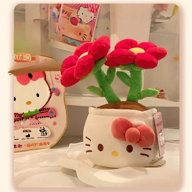 MINISO SANRIO Hello Kitty Kawaii аниме мультфильм настольные украшения новый модный тренд цветочные украшения в горшках подарки для девочек MINISO SANRIO Hello Kitty Kawaii аниме мультфильм настольные украшения новый модный тренд цветочные украшения в горшках подарки для девочек