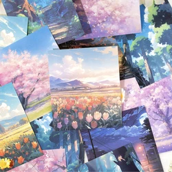 Mr.Paper 30pcs/bag Landscape Material Paper Good Weather Series Anime Handbook Base Non-sticky DIY Decoration