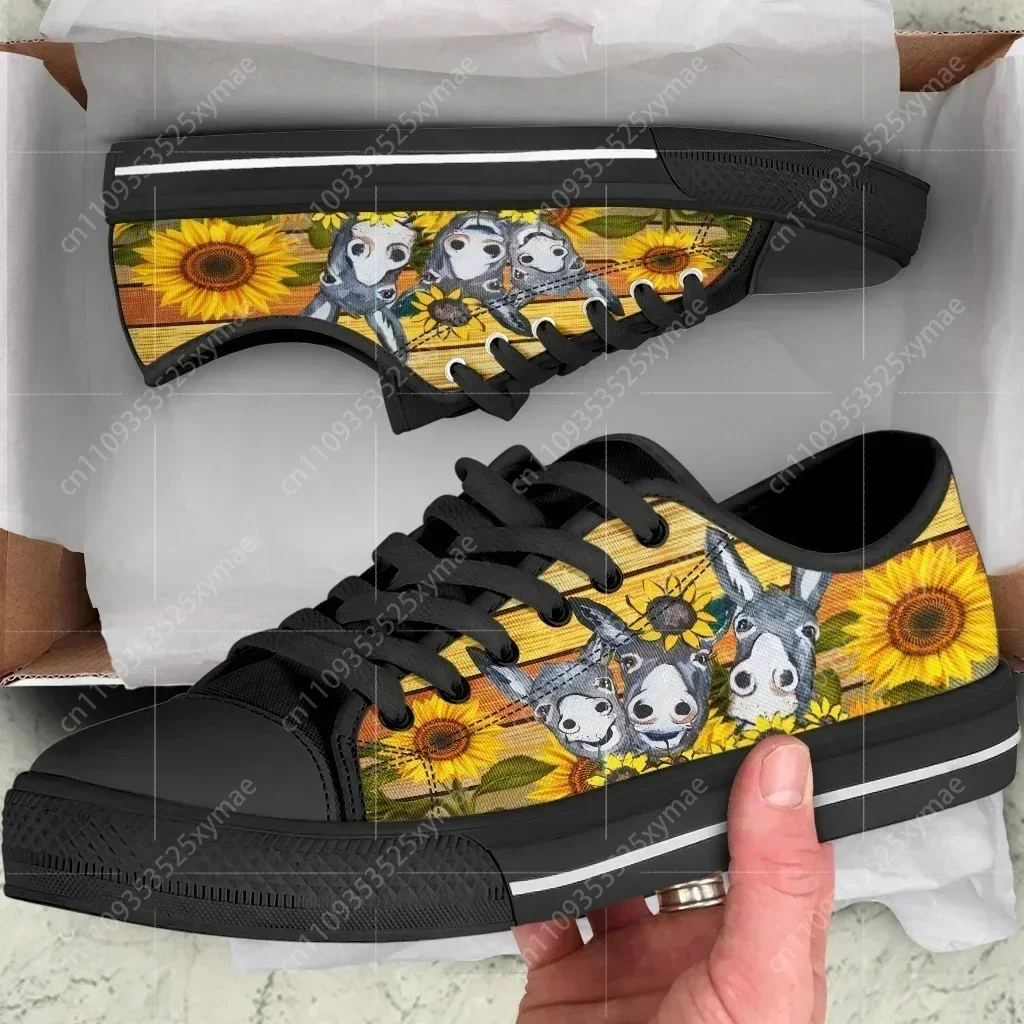 

Женские кеды Sunflower Donkey Cute Vulcanized: удобные, модные, белые, из канваса, на плоской подошве, для осени и весны