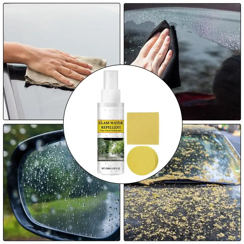 Car Windshield Spray 100ml Antifogging Car Glass Water-Blocking Solution Coating Spray Motorways City Streets Automotive