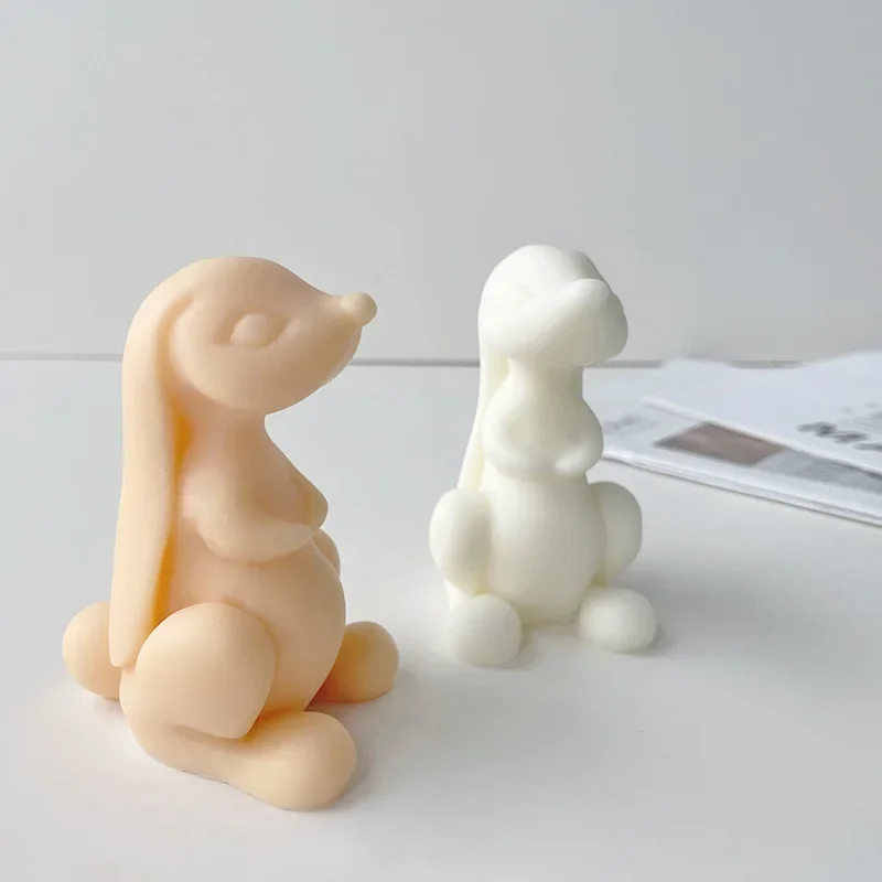 

Long Eared Rabbit Scented Candle Handmade Soap DIY Silicone Mold Bunny Plaster Mold