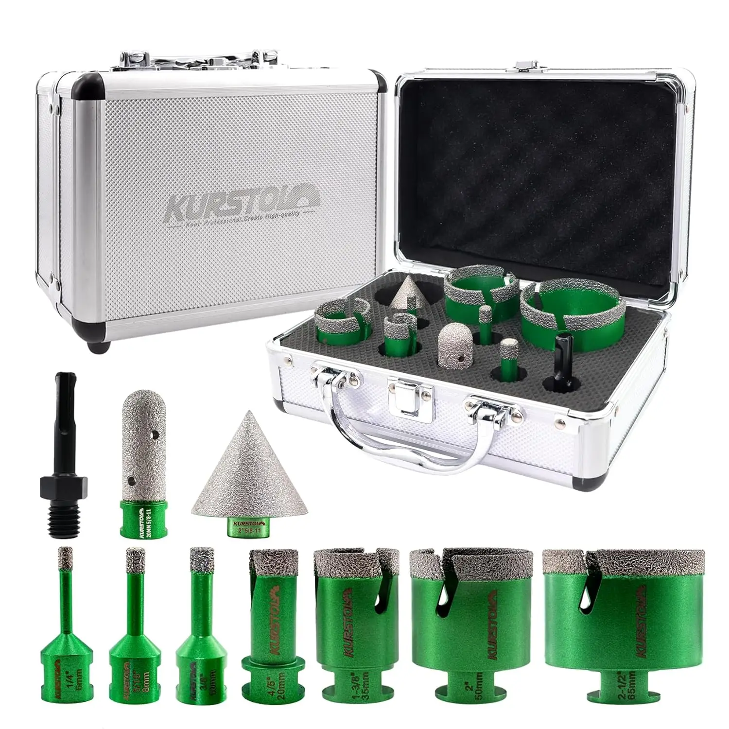 

7pcs Diamond Core Drill Bits Kit with Milling Finger & Chamfer Bit for Porcelain Ceramic Marble Granite