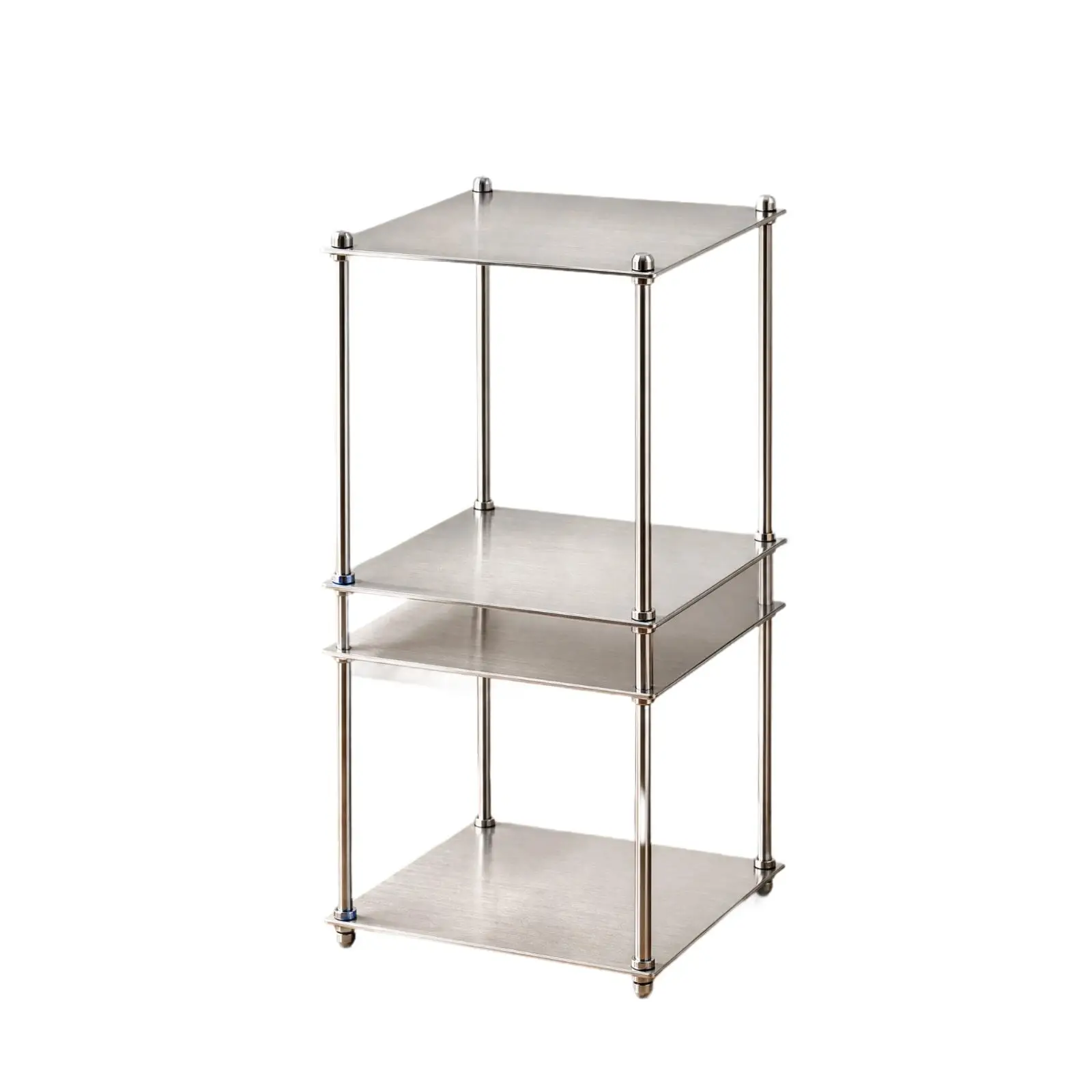 Modular Organizer Rack Stainless Steel Storage Shelf Freestanding Unit with Visible Shelves for Books Food Household