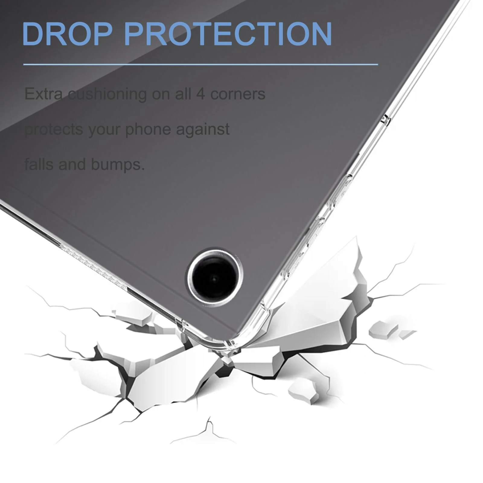 Clear Case for Samsung Galaxy Tab A9 8.7 inch Tablet 2023 Release Airbag Drop Protection Flexible Silicone TPU Shockproof Cover