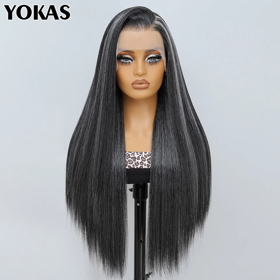 

30 Inch Lace Frontal Wigs Synthetic Straight Hair Pink Blonde Blue Lace Frontal Wig With Baby Hair Lace Frontal Wigs For Female