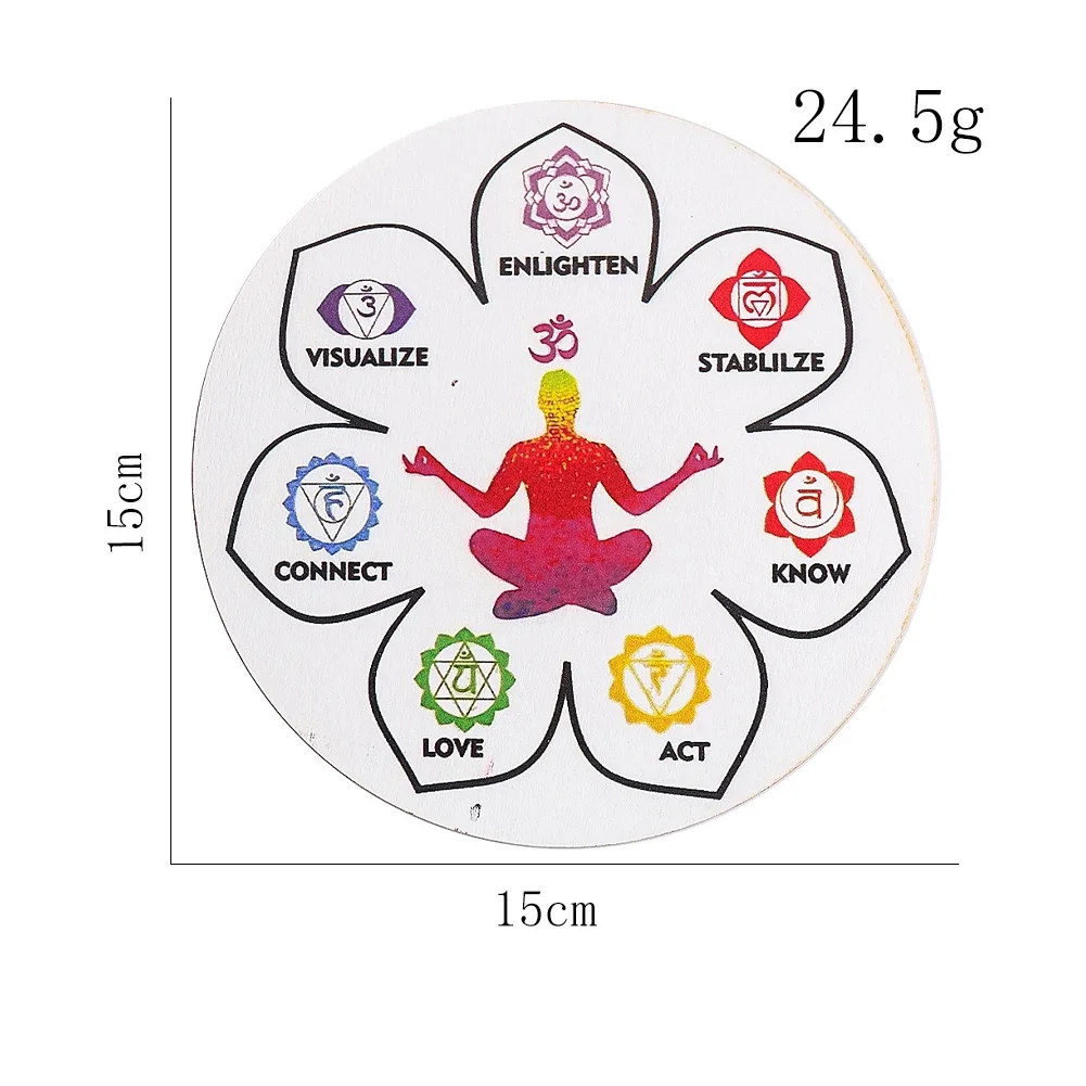 Drewniana tablica czakr Równoważenie Joga Medytacja Zen Aura Święta astrologia Duchowa tablica kryształowa Ołtarz Rytuał Wicca Materiały eksploatacyjne