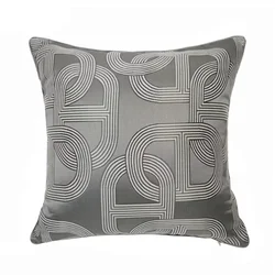 Contemporary Geometry Dark Grey Chain Ellipse Sofa Chair Designer Pipping Throw Cushion Cover Decor Home Pillow Case 18x18inch