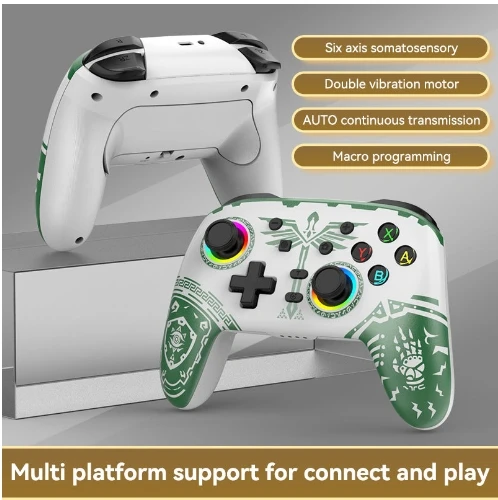 New Style for 2024 Wireless Vibration Bluetooth Controller Game Handle High-Precision Silk Sliding Movement Gamepad