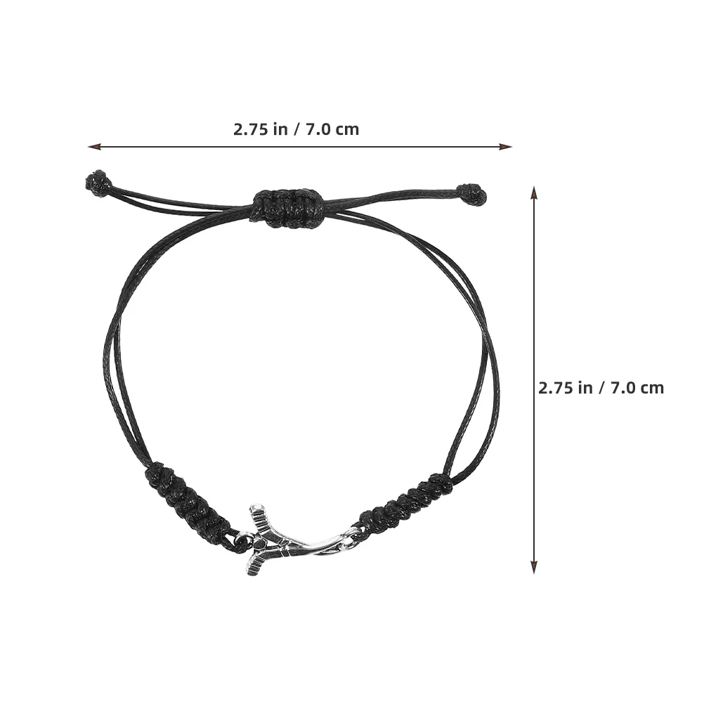 2 قطعة أساور الهوكي المضفر حبل قابل للتعديل للمراهقين فرق الهوكي الميداني المدربين الرياضة مجوهرات مروحة هدية معصمه #6