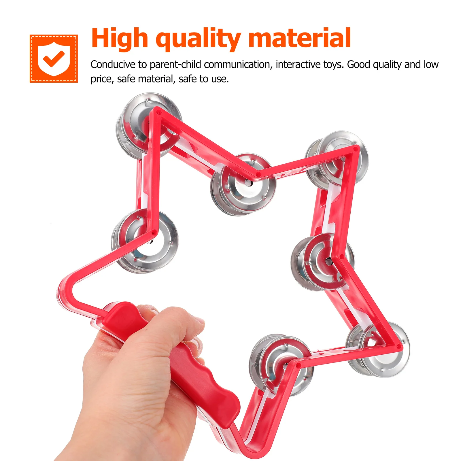 

1pc Hand Bell Kids Tambourine Music For Children Hand-Eye Coordination Sensory Play Instrument Gift Birthday Party Ktv Bar