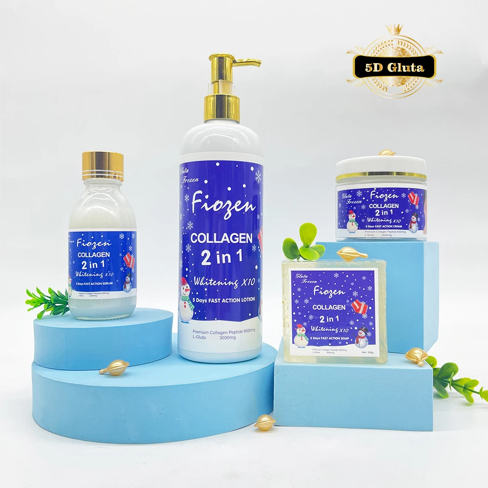 5D Gluta Frozen Collagen 2 in 1 Whitening Fast Action Anti- tach Anti wrinkle and Anti-aging Firming Skin Body Care Lotion 500ml