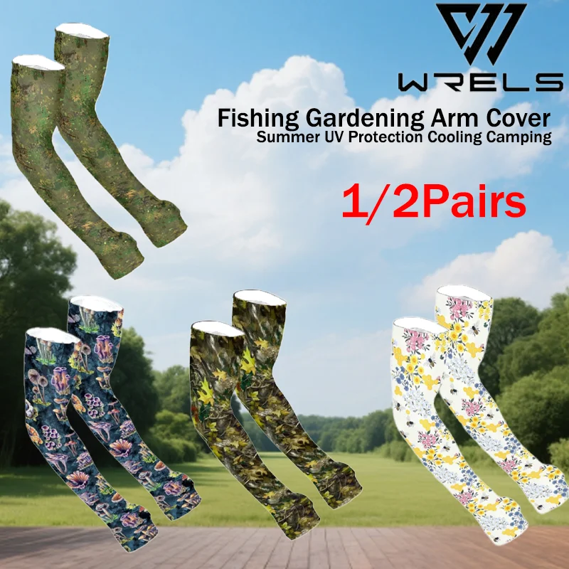1/2Pairs Fishing Gardening Arm Cover Summer UV Protection Cooling Camping Arm Cover Breathable Cycling Outdoor Sports Arm Guards