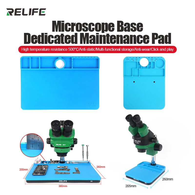 

RELIFE RL-004I Microscope Base B3/B1 Repair Pad Insulation High Temperature Silicone Pad Welding Table Pad BGA Soldering Station