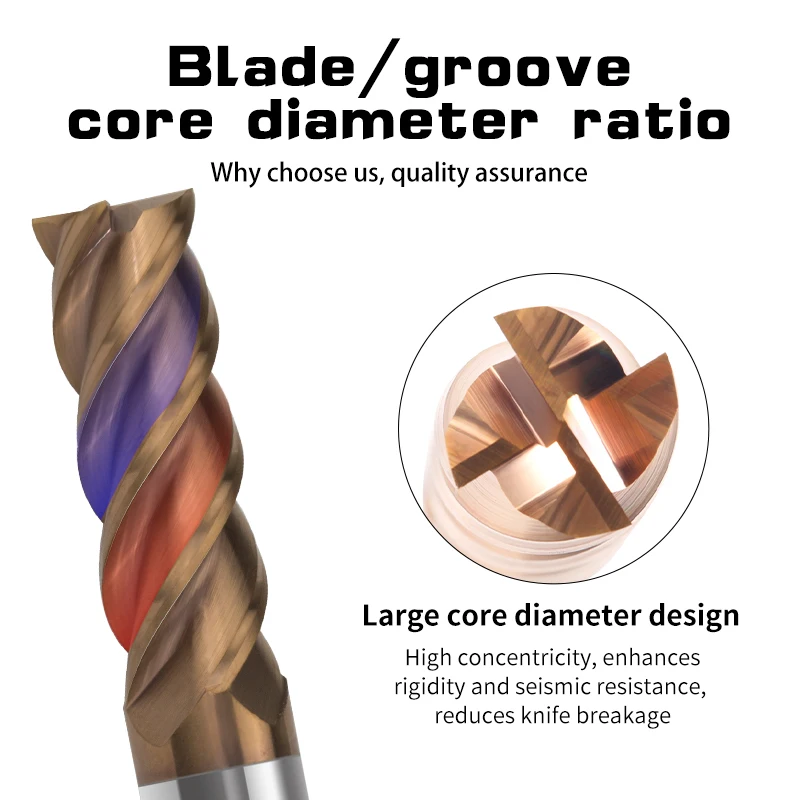 Tungsten Steel End Mill HRC60 4 Flutes 1mm-20mm Tungsten Shank Milling Cutter CNC Machines Tools Alloy Coating Carbide for Lathe