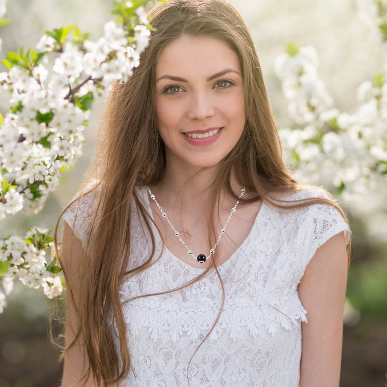 

Evil Eye Necklace Unique Pendant Lucky Amulet Neck Accessory Gift Zinc Alloy Clavicle Chain Women Fashion Jewelry