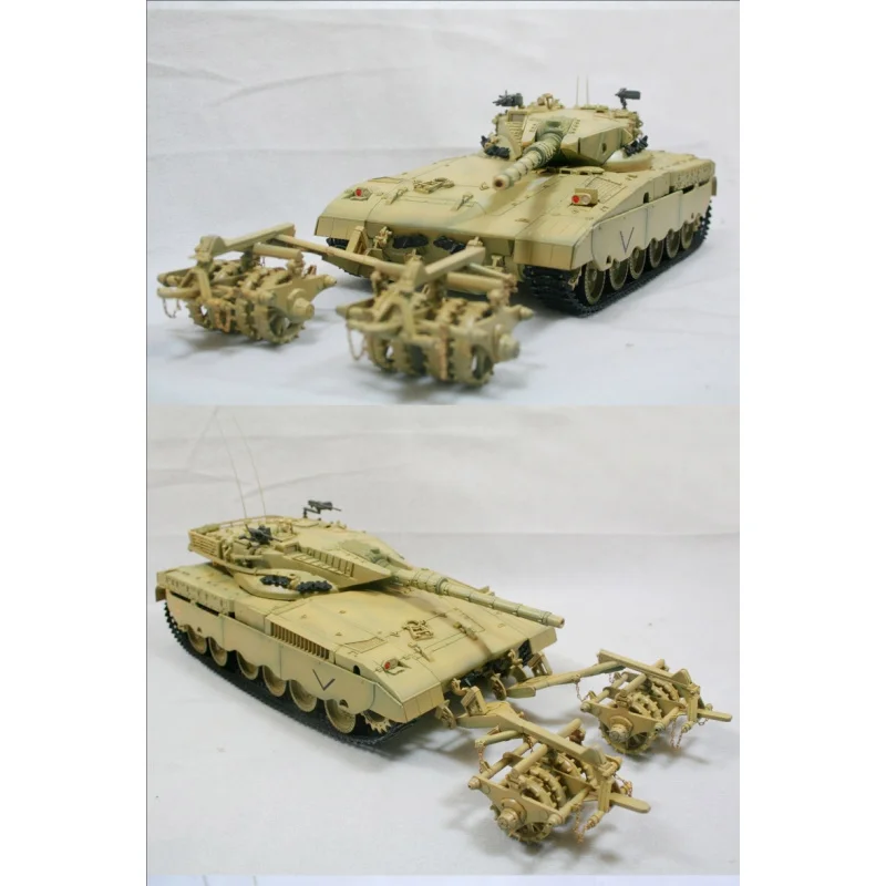 Minihobby 80107 1/35 IDF Merkava with RKM mine roller tank model with motor DIY