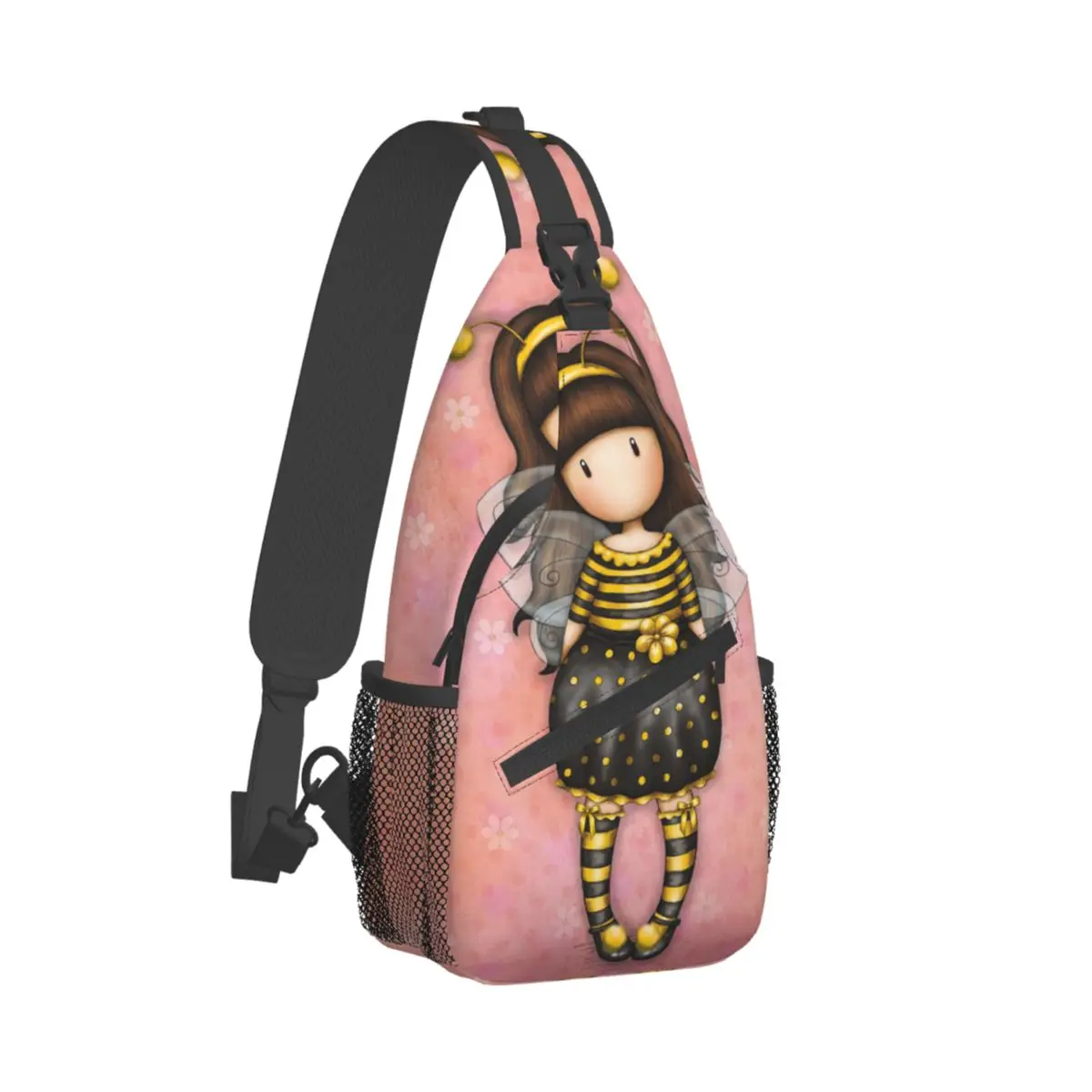 Santoro Gorjuss-bandolera de pecho para muñeca, mochila de hombro para senderismo al aire libre, mochilas de día artísticas de dibujos animados