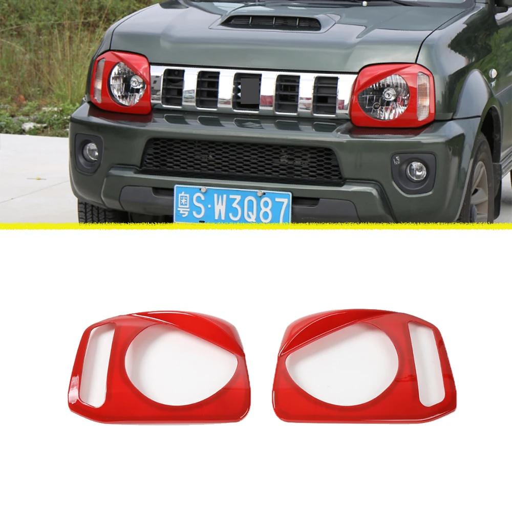 Front Headlight Decoration Trim Cover Headlamp Sticker for Suzuki Jimny 2007-2017 Black/Red/Chrome Car Exterior Accessories