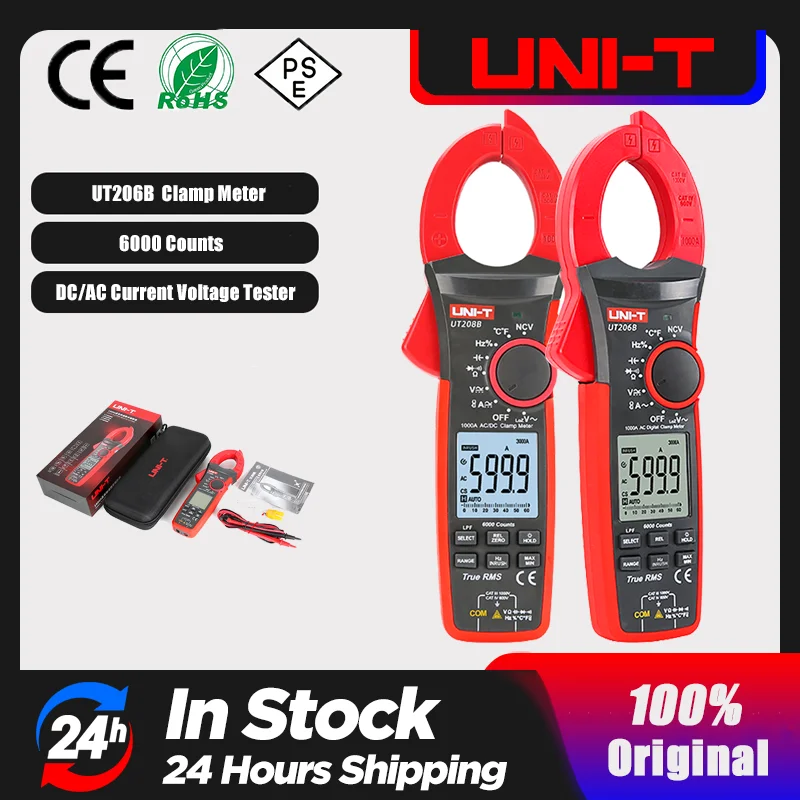 UNI-T UT206B Digital Clamp Meter DC/AC Strom 6000 Zählt Multimeter Amperemeter Spannung Tester Auto Amp Hz Kapazität NCV ohm Test