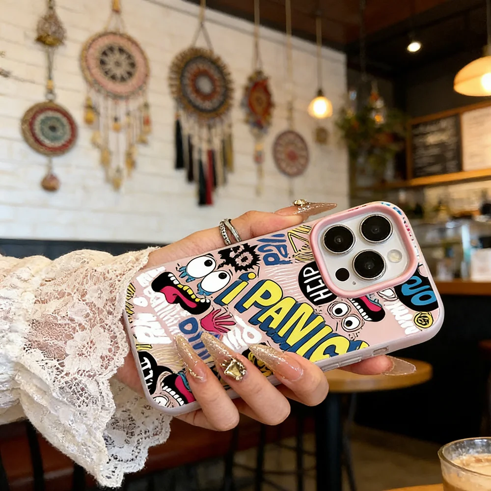 

Candy 2 in 1 Matte Case for iPhone 17 Air 16 15 14 13 12 Pro Max Plus Camera Protection Dual Layer Cover for Male Female Doodles