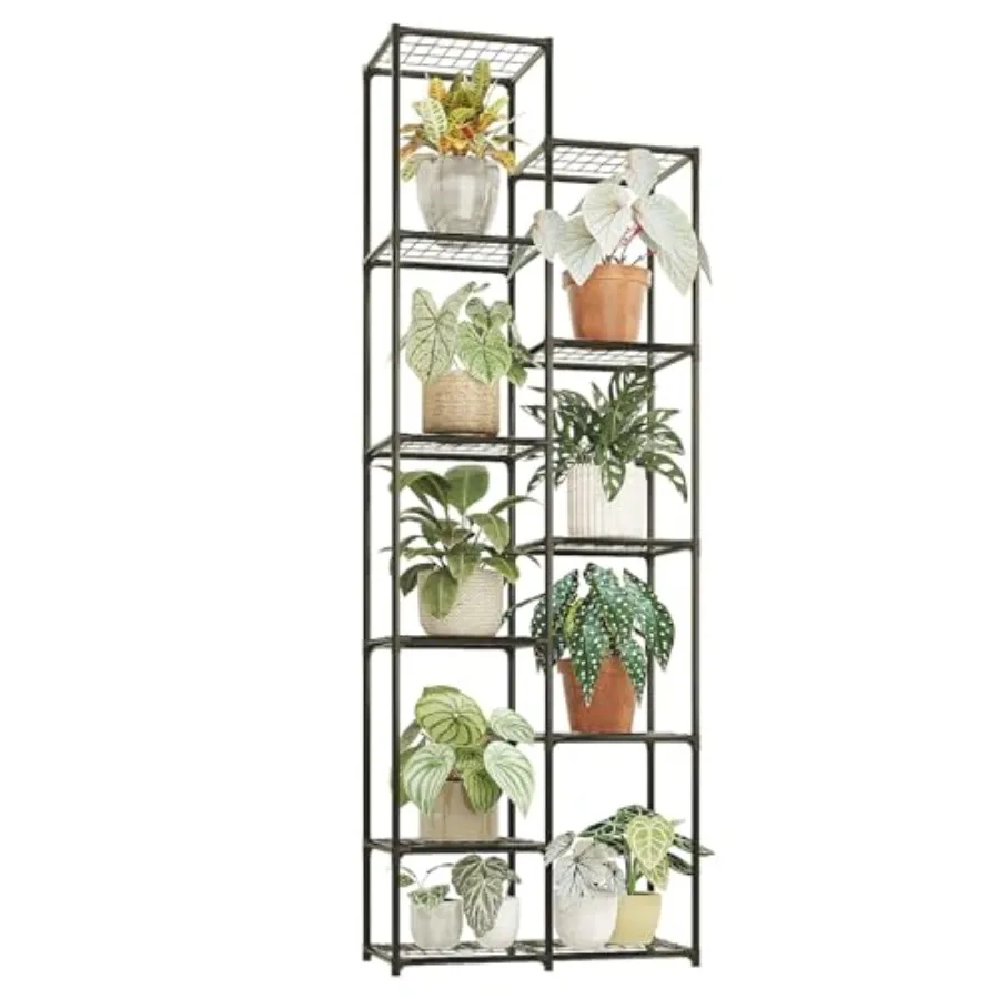 

Plant Stand Indoor Outdoor 11 Tier Tall Large Metal Plant Shelf Multi Tier Flower Stands Garden Shelves Wooden Plant Display Ho