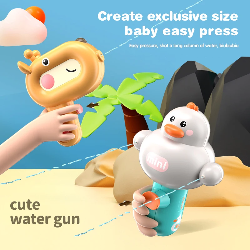 Automatic Water Gun Cartoon Mini Pressing Water Spray Machine Beach Bathroom Outdoor Game Children's Birthday Toy Kid Party Gift