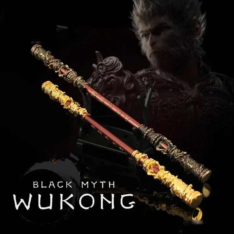 Metal Black WuKong Myth Game Ruyi Golden Cudgel Three-dimensional Sun Wukong Monkey King Weapon Peripherals Festival Gamer Gifts