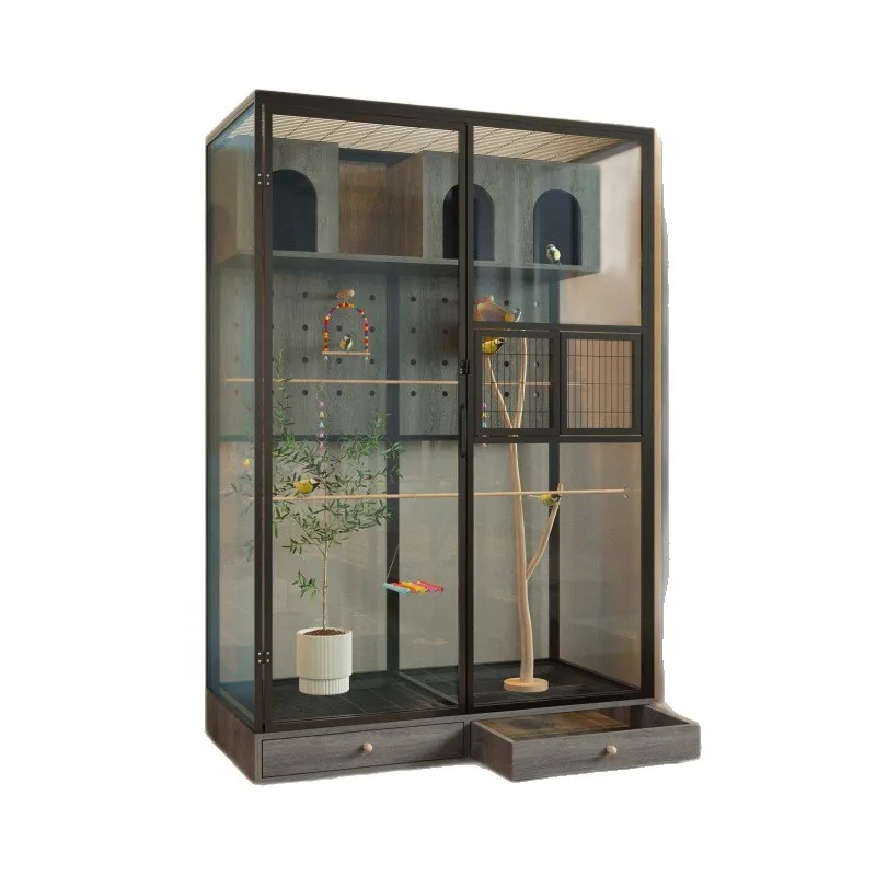 Bird cage, large parrot cage, transparent Xuanfeng Xiuyan bird villa, large space ecological cage, breeding outdoor cage