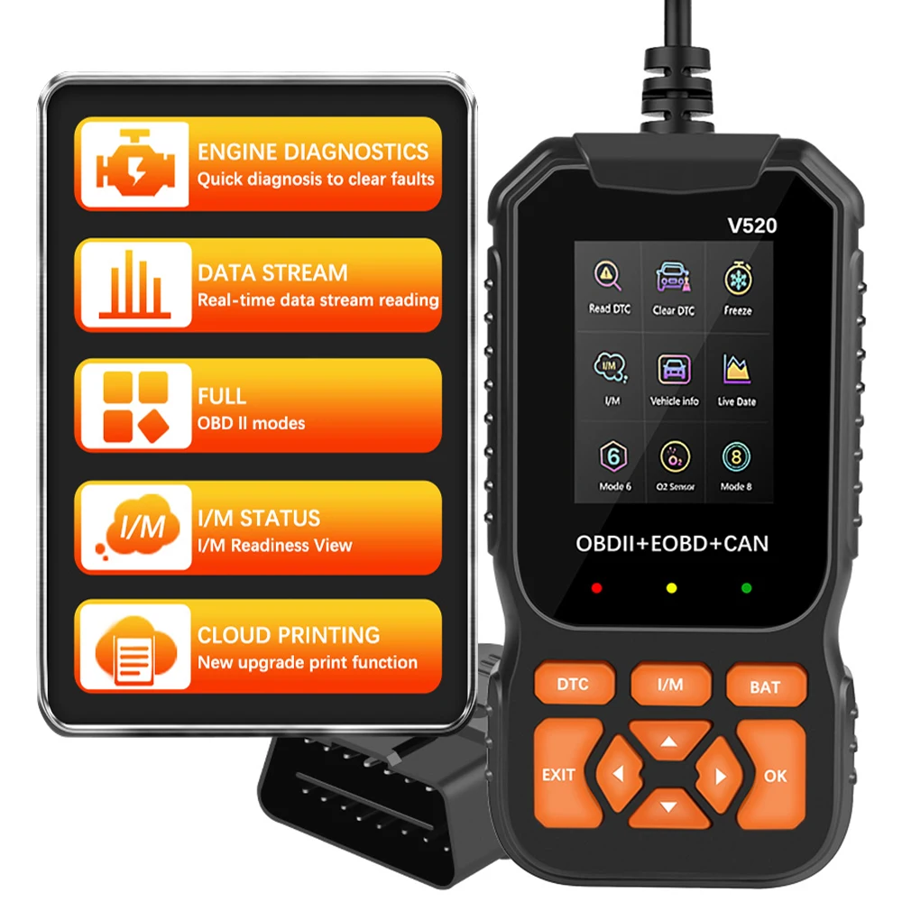 

Professional Car Diagnostic Tool OBD2 Scanner Automotive DTC Lookup Code Reader Auto Engine System Lifetime Free