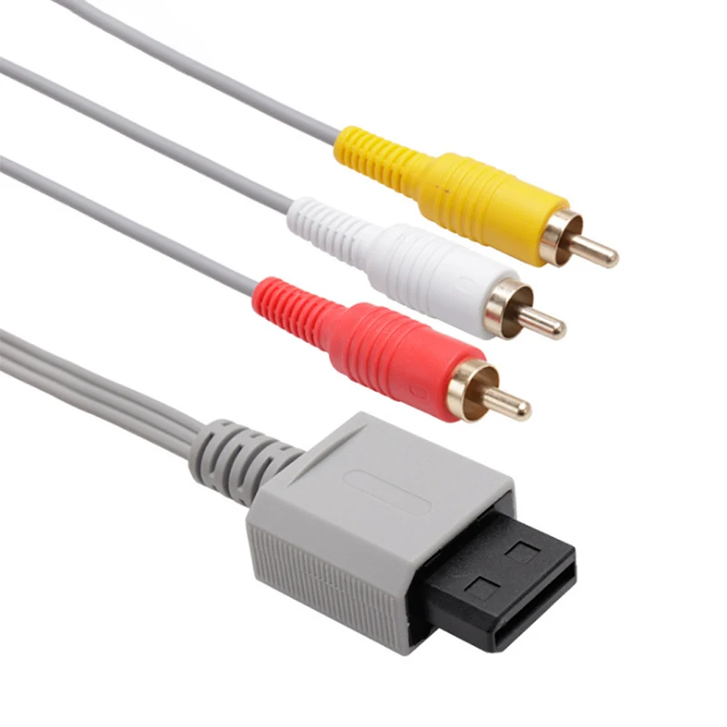 

Audio Video AV Adapter Composite 3 RCA Cable for Nintendo Wii Cord Wire 1.8m