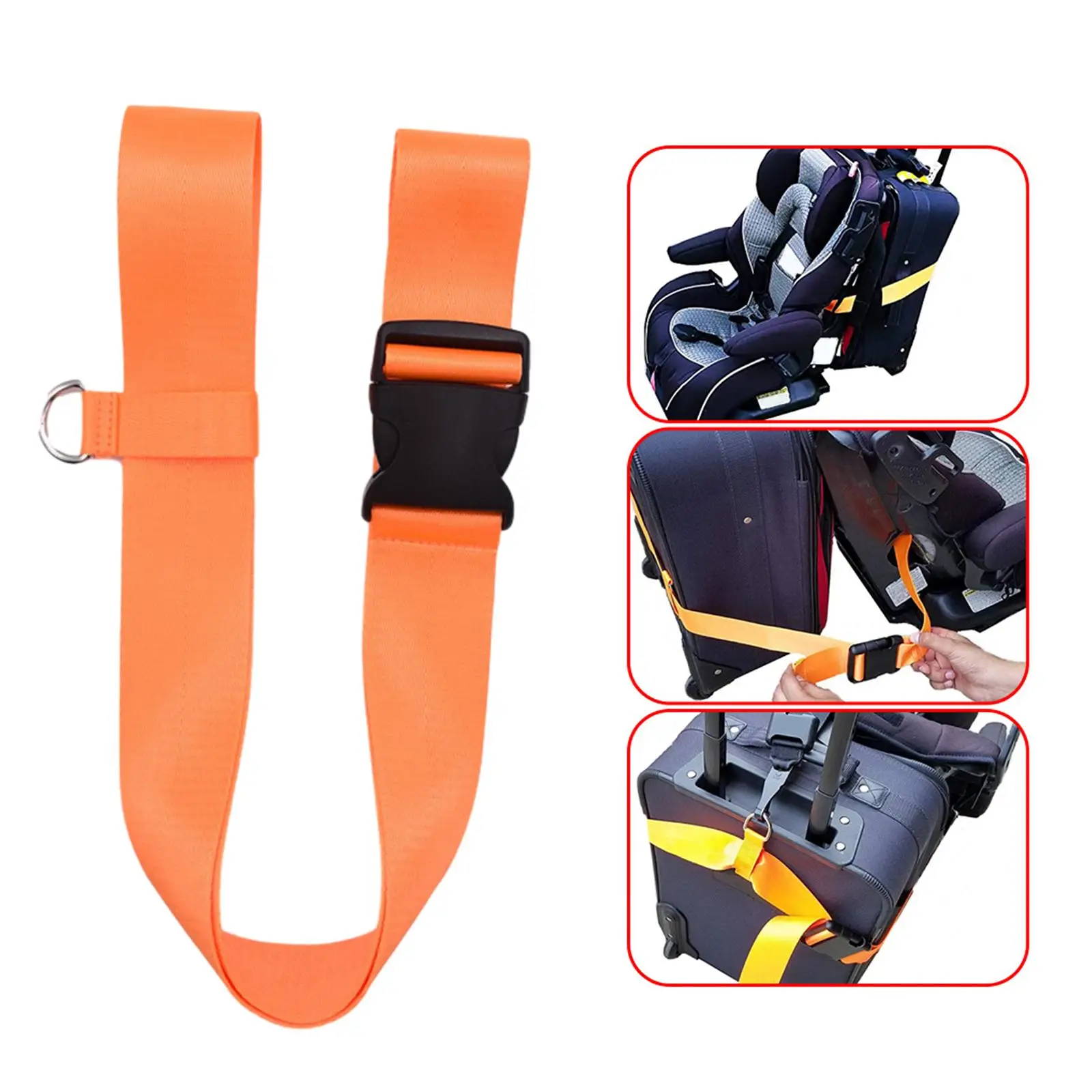 Nylon Car Seat Travel Strap for Suitcase Airport Convert Carry on Luggage into Stroller Heavy Duty Child Safety Belt