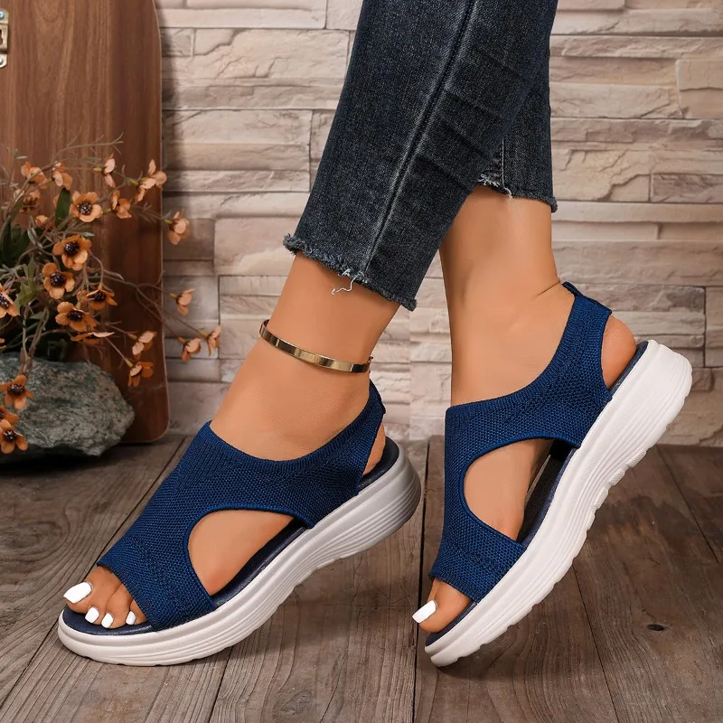 

Women's Fashion Plus Size 45Summer New Comfortable Open Toe Casual Sports Sandals Women's Wedge Heel Thick Sole Non-Slip Sandals
