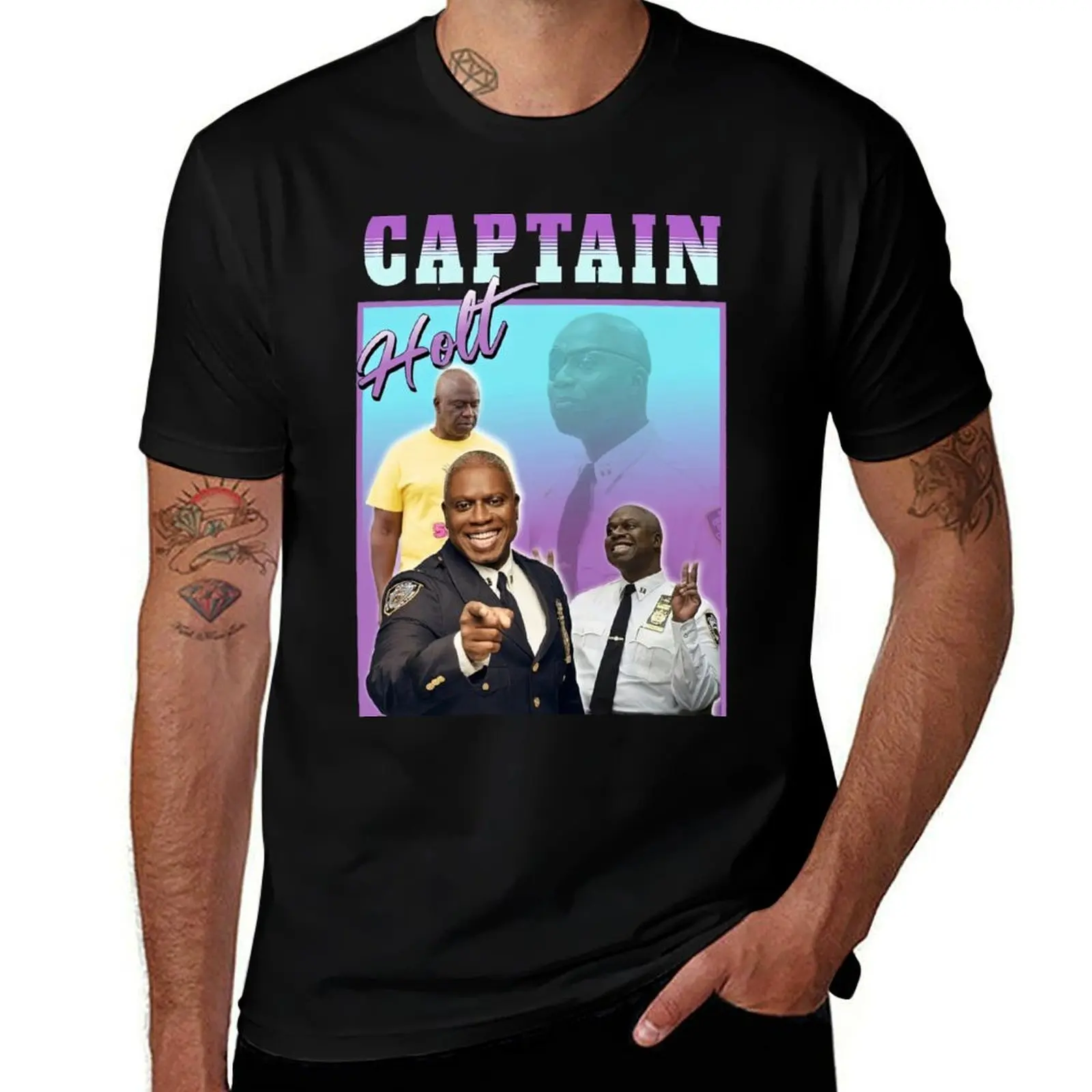 Captain Holt Homage T-Shirt Basic Solid Color Casual Tee Shirt