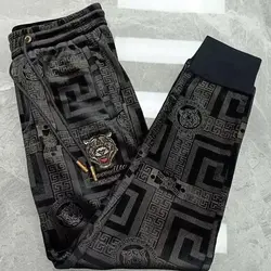 New Harem Pants with Tiger Embroidery for Men Autumn and Winter Sweatpants Men Clothing baggy Joggers Streetwear Track Pants