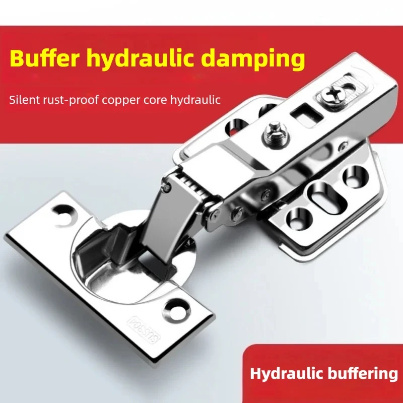 Hydraulic Cabinet Door Hinge Damper Buffer Soft Quiet Closing for all Cupboard Furniture 2Pcs Hinges Cold Rolled Steel