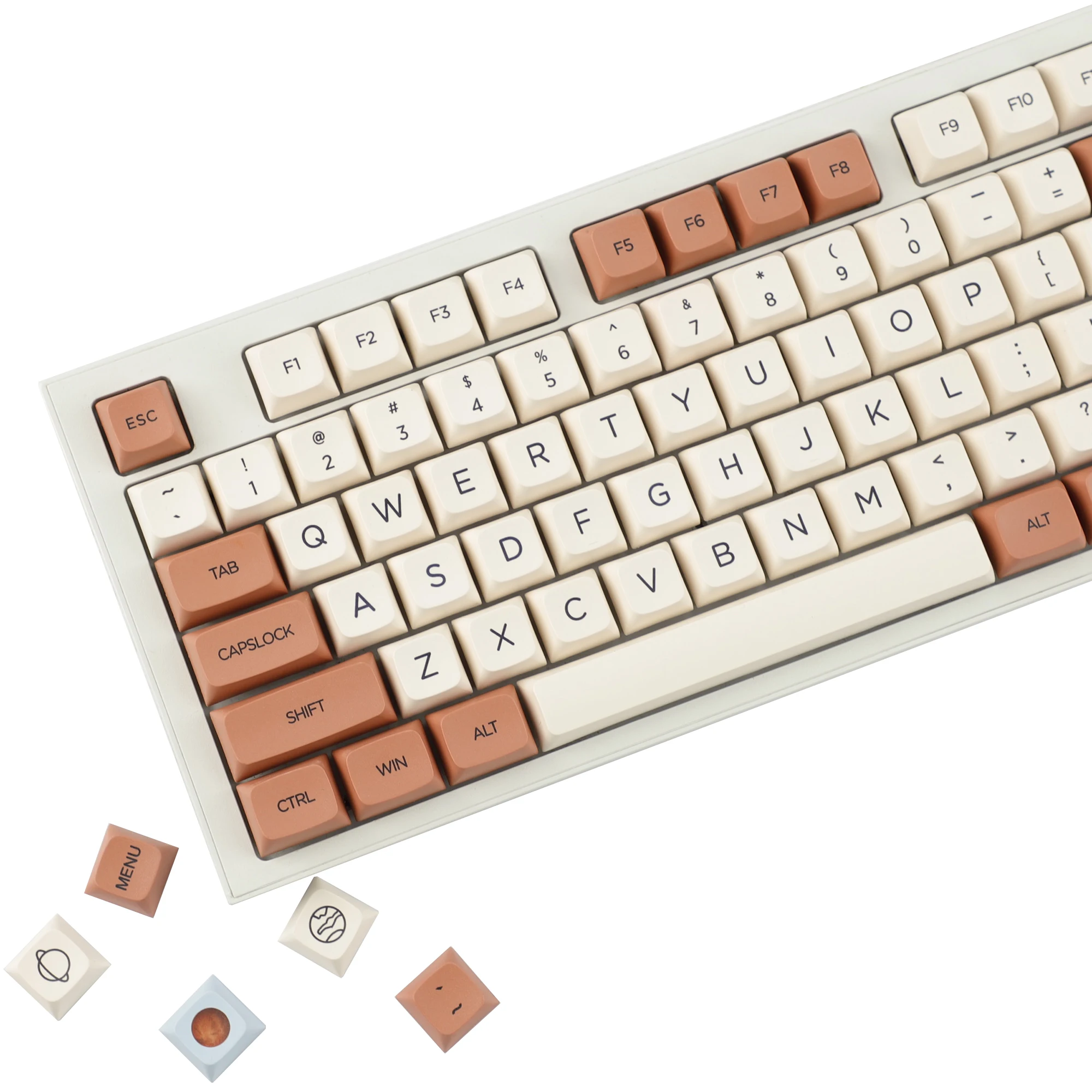 Keycaps Xda Profile Pbt Dye Sub - YMDK 144 مفتاحًا بتصميم المريخ، أغطية