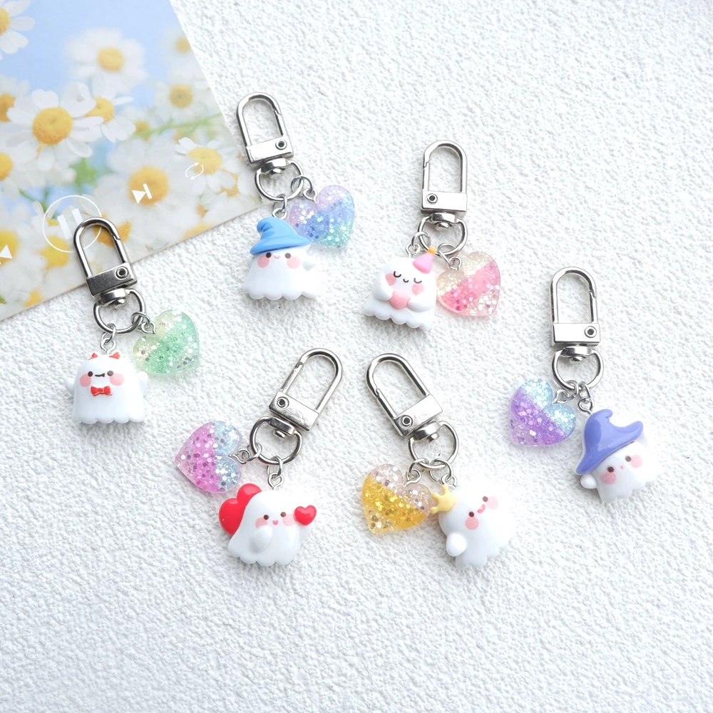 1pcs Cute Halloween Ghosts Keychain Handmade Bag Jewelry DIY Gifts