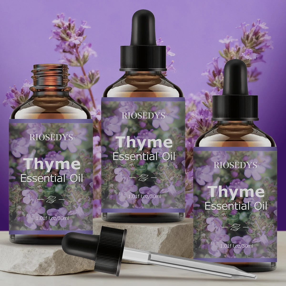 Thyme essential oil, with its floral fragrance, is perfect for aromatherapy and body massage,nourishing and caring for your hair