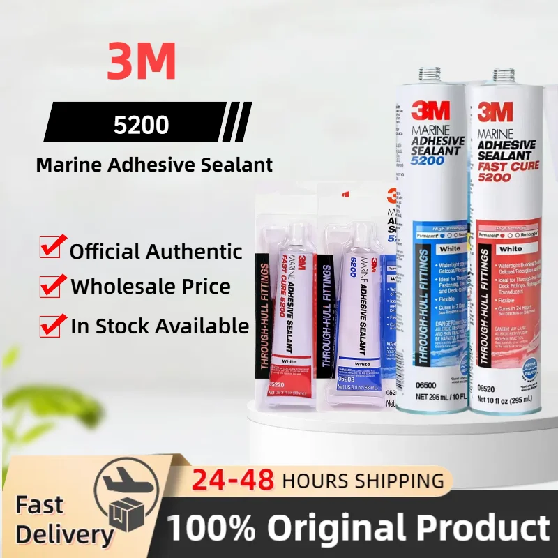 

Original 3M 5200 Marine Adhesive Sealant White Polyurethane Waterproof Sealant Suitable for boats RVs and fish tanks 88ML/295ML