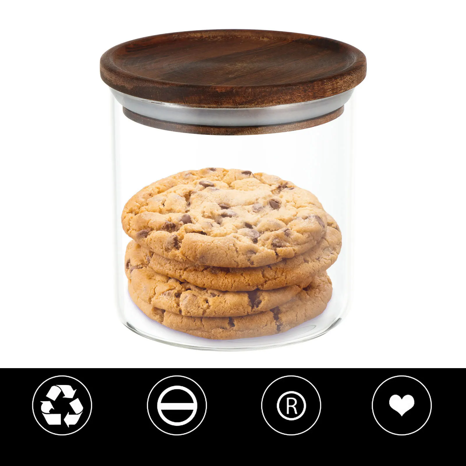 

1pc Glass Sealing Jar High Borosilicate Transparent Food Storage Container For Tea Grain Candy Snack Preservation Glass