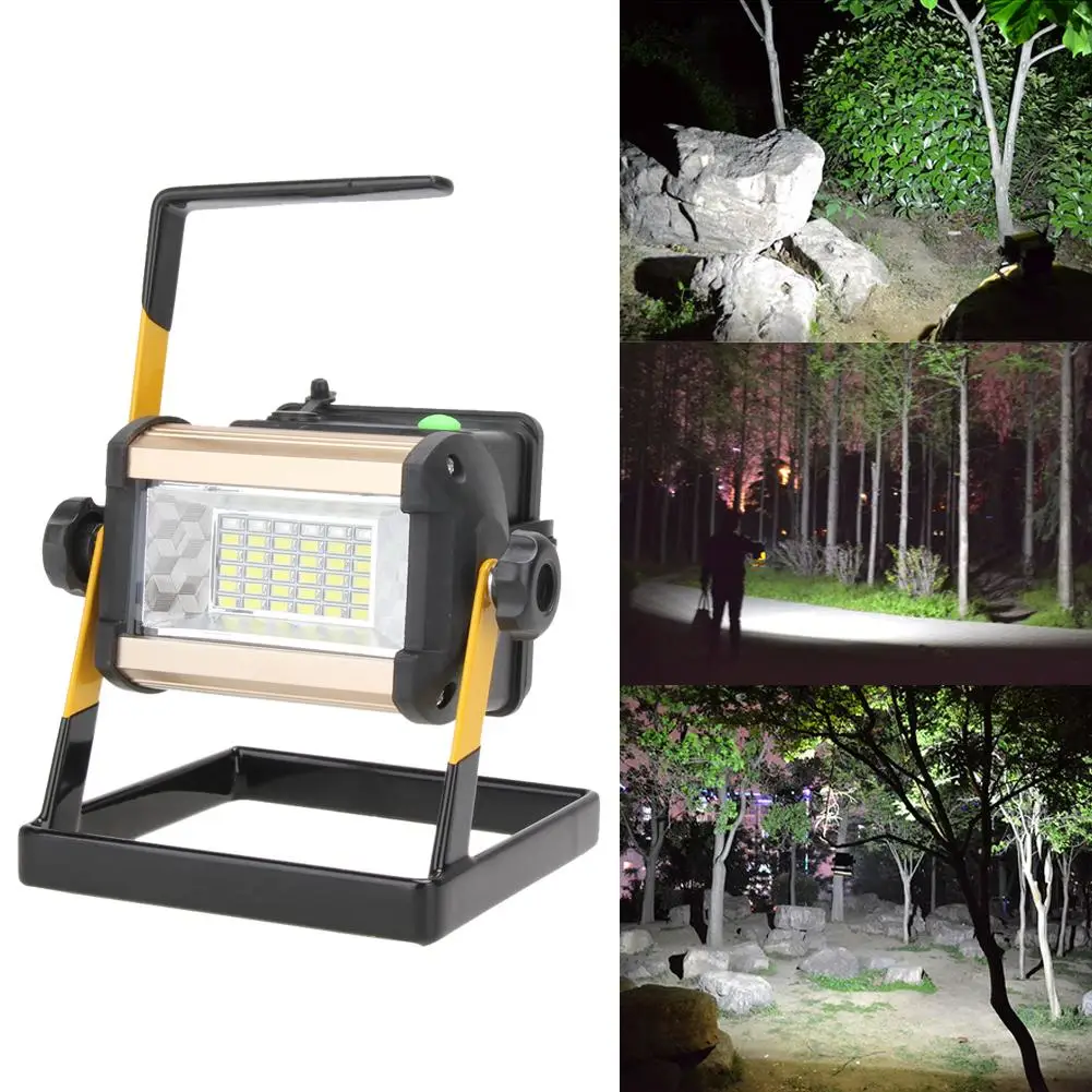Foco de luz LED portátil para trabajo, lámpara de Camping, linterna, proyector recargable, batería 18650, F2, 36LED