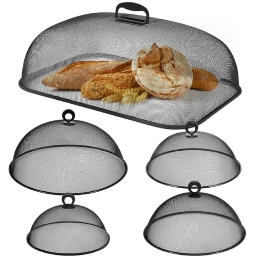 

Baderke 5 шт. Металлическая сетчатая крышка для еды на открытом воздухе включает 18,5 дюйма, очень большая сетчатая палатка для еды, 4 шт., 14 дюймов, 12 дюймов, 11 дюймов, 10 дюймов La