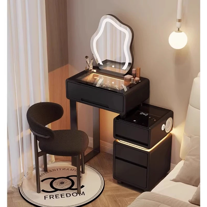

Bluetooth Charging Vanity Mirror Jewelry Outlet Black Seat Bedroom Dressers Makeup Light Small Penteadeira Bedroom Furniture