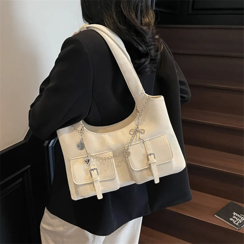 

2025 Niche Biker Tote Bag, Spacious Shoulder Purse for Women, Fashion Crossbody, Minimalist Day to Night Bag, Textured Sling Bag