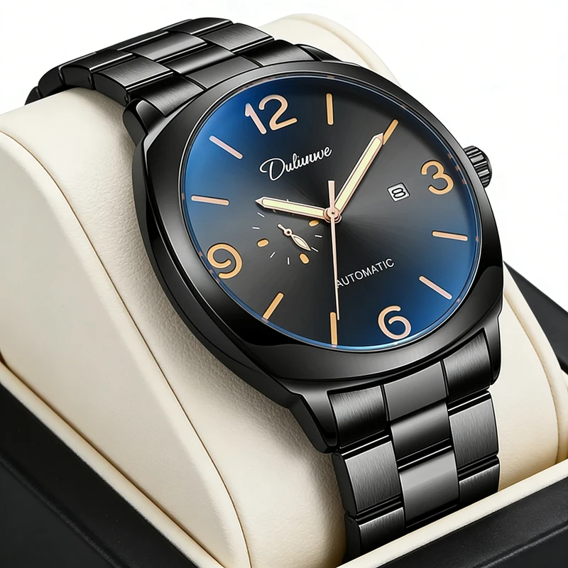 

Мужские наручные часы 2026 года: Топовый бренд, черная сталь, люкс, светящиеся, с календарем, водонепроницаемые, автоматические, механические