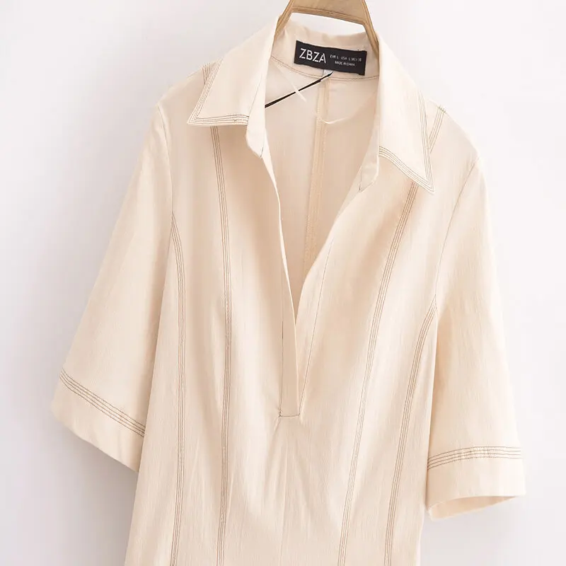 กระโปรงคอปกอเนกประสงค์สำหรับผู้หญิง ฤดูใบไม้ร่วง 2024 สไตล์ลำลอง แฟชั่นทันสมัย เหมาะสำหรับใส่ไปทำงาน