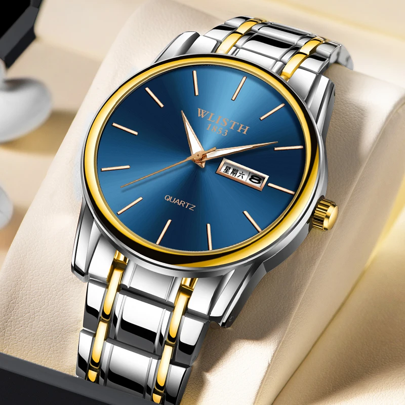 

Новые мужские кварцевые часы от ведущего бренда, модные деловые роскошные мужские часы, водонепроницаемые наручные часы со стальным ремешком, Reloj Homb