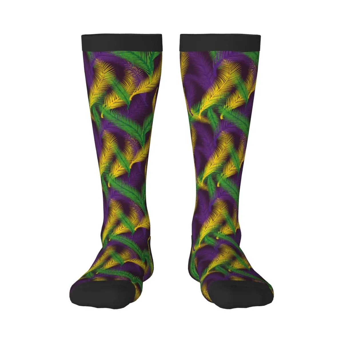 1 Pack Mardi Gras Palms Over-knee Long Socks Middle High School Socks